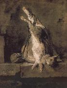Jean Baptiste Simeon Chardin Hare hunting bags and powder extinguishers oil painting artist